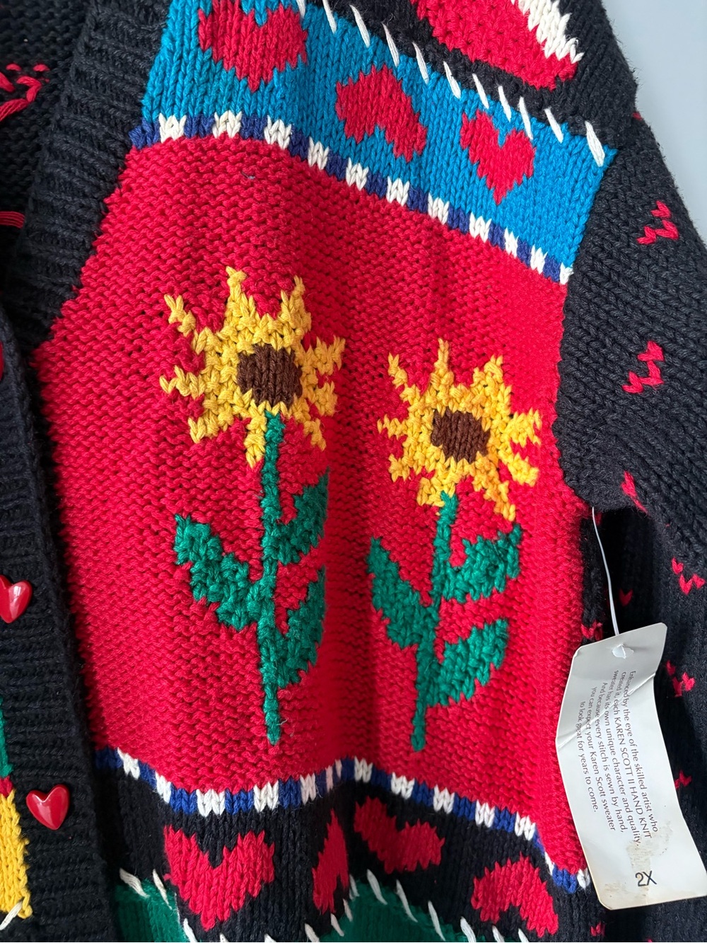 NWT Vintage Karen Scott School Teacher Cardigan Sweater Ramie Cotton Blend 2X - Picture 10 of 12